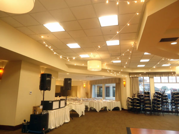 Indoor Wedding Bistro Lights