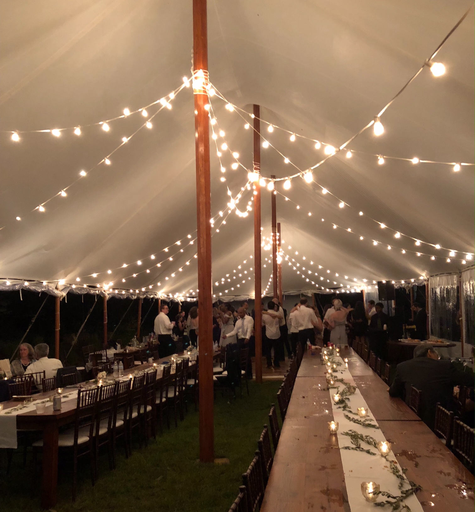 outdoor wedding tent lighting